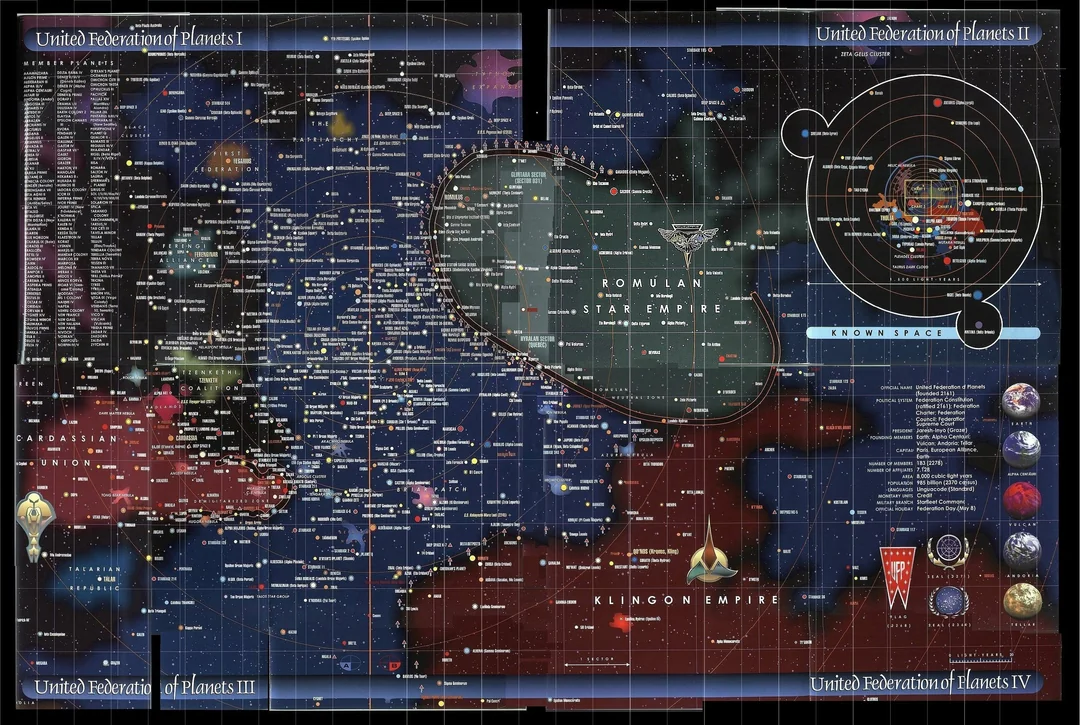 vue spatiale de la Fédération carte stellaire